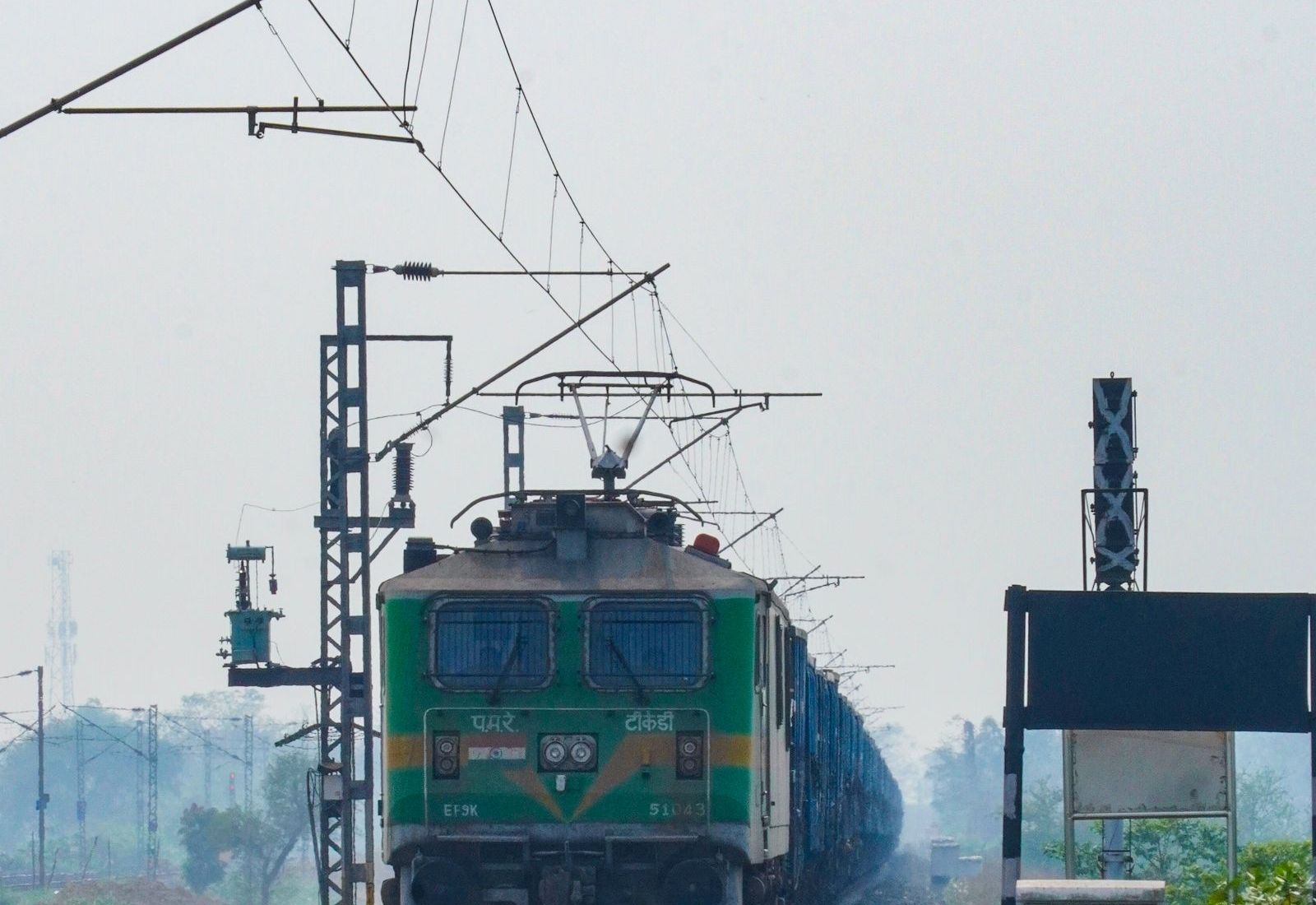 Indian Railways freight train on the Morbi to Patna corridor